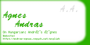 agnes andras business card